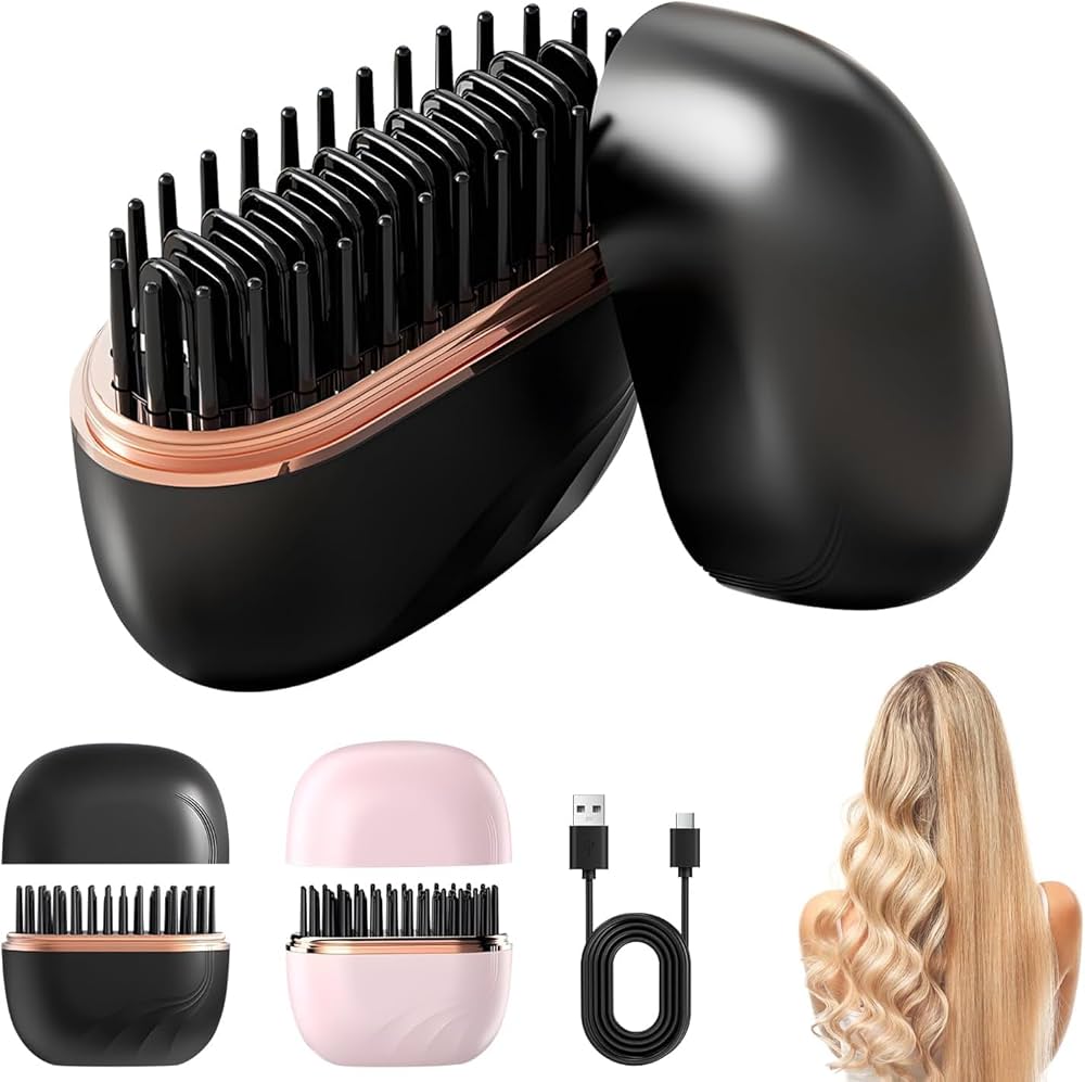 Mini Cordless Hair Straightener Brush