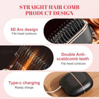 Mini Cordless Hair Straightener Brush
